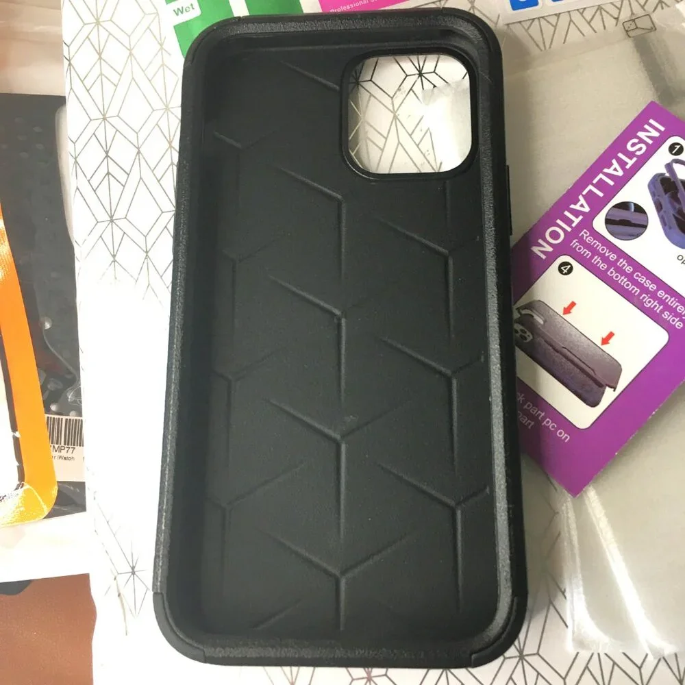 JSHRU Military-Grade Drop Protection Phone Case for iPhone 12 Pro, Black NEW